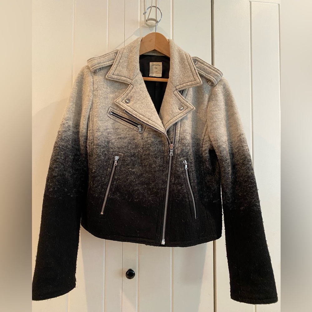 Gap wool ombré motorcycle jacket